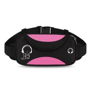 Sports Waist Bag Multifunctional Running Waterproof Fitness Elastic Mobile phone bag - pink