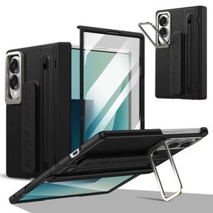 Luxury premium leather case with pen holder and metal stand for Samsung Galaxy zfold 8