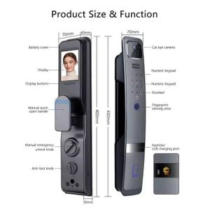 Tuya Wifi smart lock with facial recognition 
