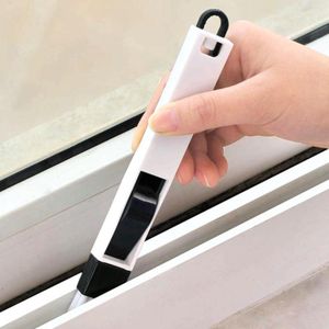 1pcs white window groove brush: comes with dustpan, crevice brush, groove brush, air conditioning groove cleaning brush, kitchen cleaning tool brush