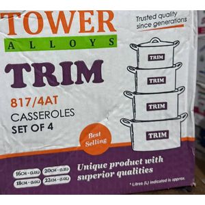 Trim 4pcs set of pots- 16.18.20.22 size