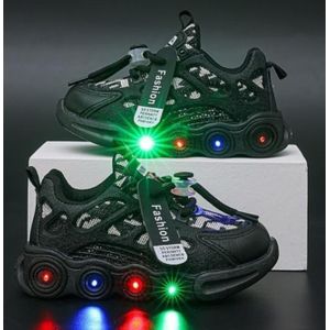 Unisex Light Up Sneakers Boys/Girls Fashion- Black 