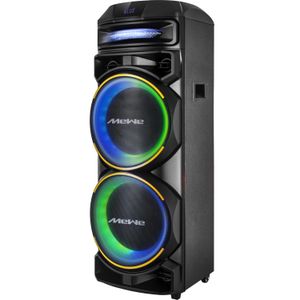 MeWe MWAUD-PTS1201DB Dual 12-Inch Portable Bluetooth Party Speaker with Wireless Microphone
