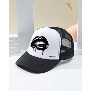 QUALITY black FACE CAP with design 