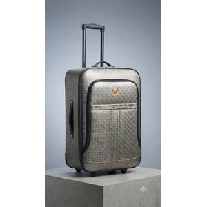 Leader Polo Premium Textured Designer Trolley Travel Suitcase – Heavy-Duty Luggage Bag with 360° Wheels (Silver/Bronze Pattern