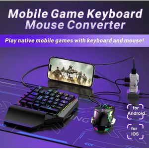 5in1 mobile Game combo packed with keyboard, mouse, converter &stand