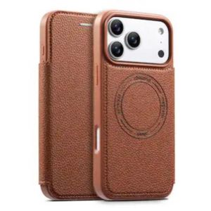 Full iPhone 18Pro Max/17pro max ESEBLE Ultra-thin Card Slot Magnetic Vegan Leather Phone Case 