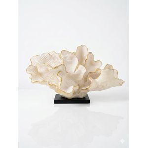 Luxury Faux Coral & Marble Table Decor (Gold-Rimmed Sculpture)