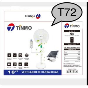 TINMO 18 Inches Rechargeable Standing Fan + 12 Months Warranty + Solar Panel & 2 Bulbs