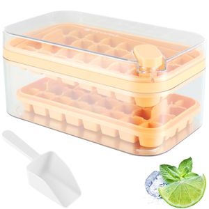 1 pc,Double-layer Ice Cube Tray, 64 Grids Silicone Ice Cube Tray With Lid &  Bin, Ice Cube Mold For Freezer, Easy Release & Save Space,Ice Maker For  Freezer With Container, Large