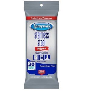 Sprayway Stainless Steel Wipes Water-Based 20C Case Of 6