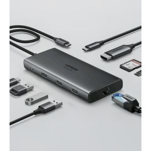Ugreen CM639 9-in-1 USB-C Hub is a versatile multiport adapter featuring  4K@60Hz