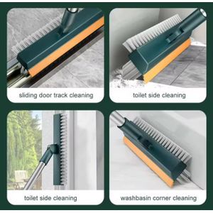 3in1 Magic Brush Floor Scrub Brush Broom Brush Long Handle Household Cleaning Brush Stainless Steel Bathroom Cleaning