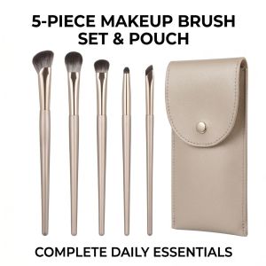 BEAUT4 Professional Makeup Brush Set with Storage Bag - Cosmetic Beauty Tools Kit-5 Piece Set