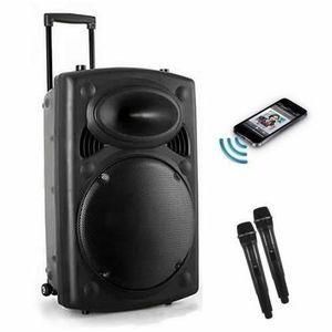 Portable 12'' Rechargeable Bluetooth Public Address System With Wireless Microphone Radio SD Card USB Speaker
