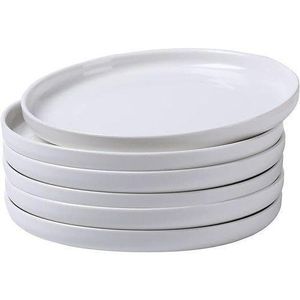 White Ceramic Dinner Plate Set 6-piece 