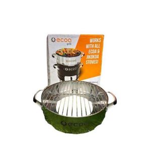 Ecoa Grill works with all Ecoa and Jikoko-a stoves-  (Note - this is only grill, and  not charcoal stove, you must put this grill on top of your charcoal stove to grill meat  )