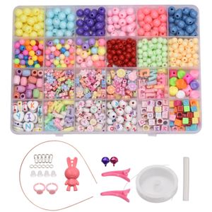 Bead Bracelet Making Kit with Mixed Color Animal Fruit Flower Letter Beads  for Jewelry Making Handmade DIY Bracelet Necklace 