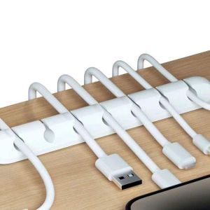 7 Slots Cable Management Wire Organizer Clips, For Desk and Office Use, USB Cables and Electronic Accessories Holder, Cables Organizer Sleeve, Universal Cable Management Clip Cord Organizer, Cord Management for TV/Computer Cable Wrap Cover Organizer