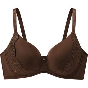 Binnys Spectacular Floral Embroidery Underwire Support with Vertical Stripe Design Rhinestone Pendan Adjustable Straps for Women T-Shirt Bras