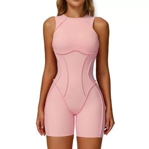 Clothing SnatchSculpt Open-Back Active Romper –Body Contour Gym Playsuit