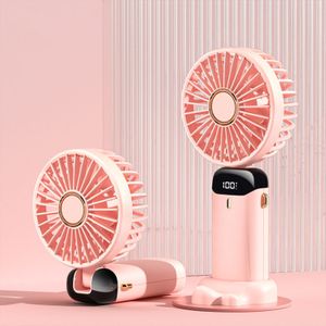 Handheld Mini fans Portable Handheld Fan with LED Display, 90° Foldable, 5 Speed Wind