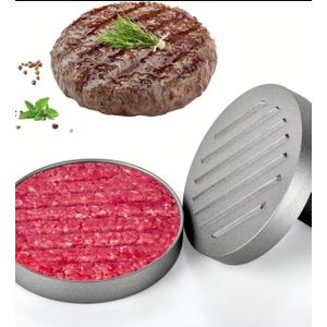 Clo Hamburger Patty Press, Food-Grade Aluminum Alloy Burger Press with ABS Handle, Non-Stick, Easy to Clean, Diameter 11.7cm, Depth 1.8cm