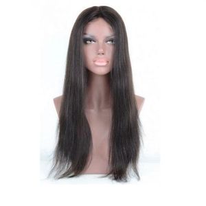 Lace Closure Middle Part Silky Straight Hair Wig