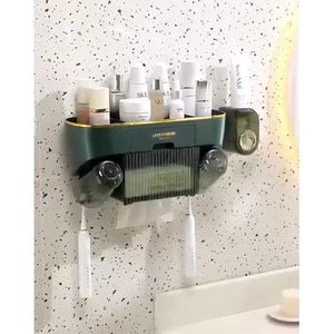 Toothbrush Holders And Automatic Toothpaste Dispenser With Hair Dryer - Rack