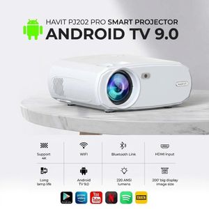 Projector Pro HAVIT PROJECTOR PJ202 Pro Smart Projectors Google TV 300ANSI Lumens Native 1080P & 4K Portable Home Cinema Dual HIFI Speakers