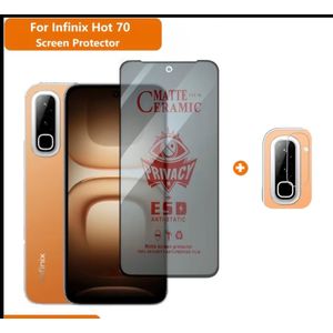 Infinix Hot 70 Privacy Screen Guard & Protector, Enhanced Tempered Glass Protection. ( Privacy Screen Guard )