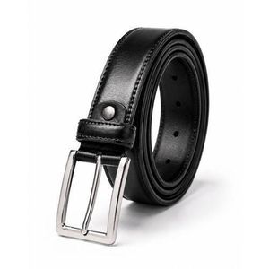 BLACK LEATHER BELT FOR MEN - 45 INCHES