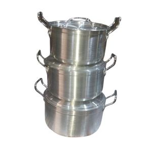 6pcs Aluminium Cooking Pots (Sizes 20, 22 & 24cm)