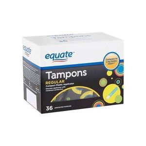 Equate Regular Absorbency Unscented Tampons With Compact Plastic Applicators, 36 Count