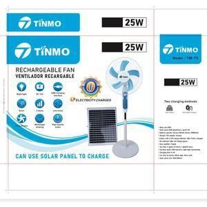 TINMO 16 Inches Rechargeable Standing Fan + 12 Months Warranty + Solar Panel (TM -73).