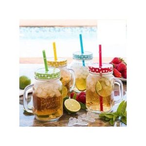 Smoothie Mason Jar With Lid And Straw 