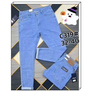 Spring and Summer Loose Jeans Men's Light Blue Straight-leg Youth