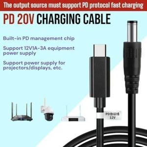 9V 15V 20V 12V 3A PD  USB Type C to DC Power Jack Charger Cable For Wifi Router Modem Projector Camera Laptop 