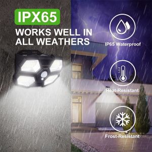 Solar Motion Sensor Light, IP65 Waterproof Solar Security Lamp, 3 Modes Outdoor Wall Light For Garden Yard Fence