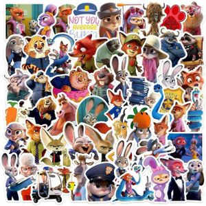 50pcs Zootopia cartoon Anime  stickersSet for Laptop, Phone, Guitar, Toy, Motorcycle, Skateboard, Outdoor Travel Water Bottle, Car, Bicycle+1pcs Mobile phone type c interface protective case 