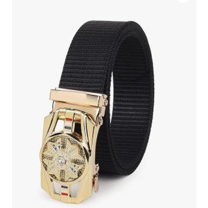 Men's Causal Canvas Strap With Automatic/Push Lock Fancy Buckle belt