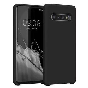 Samsung S10 Silicone Phone Case & Pouch With Camera Protection - Scratch Resistance, Shockproof Protective Case - ( Black )