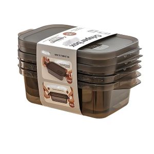 KnMn 3Pack 1100ml Thickened Sealed  Food Storage Containers with Lid Microwave-Safe Lunch Box Black