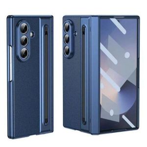 Samsung galaxy z fold 7 5G plating leather Case with stylus pen And glass protection