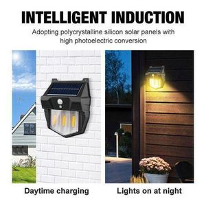 SUPER BRIGHT LED Solar Motion Sensor Light Outdoor Solar Wall Light with Motion Sensor Waterproof LED Security Solar Lamp with 3 Smart Lighting Modes for Yard, Garden, Porch, Patio, Driveway and Home Entrance Waterproof Outdoor Solar Wall Lamp