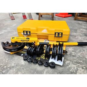 Manual Pipe Bender Kit with 10 Dies & Carry Case - For Copper, Aluminum & Steel Tubes