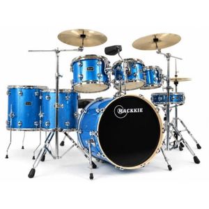 Mackkie Professional 5-Piece Acoustic Drum Set with Cymbals  – Blue 