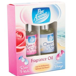 Pan Aroma Rose Petals and Ocean Breeze Fragrance Oil 2pk