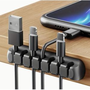 7 slots self-adhesive silicone cable organizer