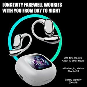 Oraimo Q19 Ear Hanging Full Color Touch Screen HI-FI Stereo Sports Earphones Noise Reduction Headset Headphones Bluetooth Headphone Earbuds Wireless Headset Earphone Aírpods Ideal for Music, Sports, gaming and Running